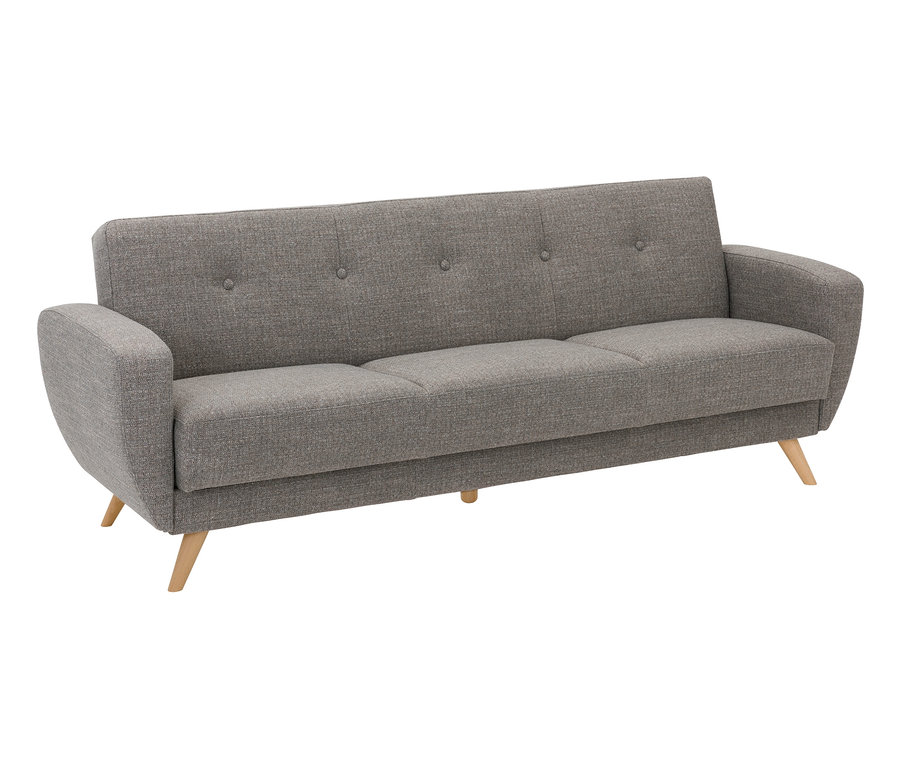 Graues 3-Sitzer-Schlafsofa »Justus« aus meliertem Webstoff.