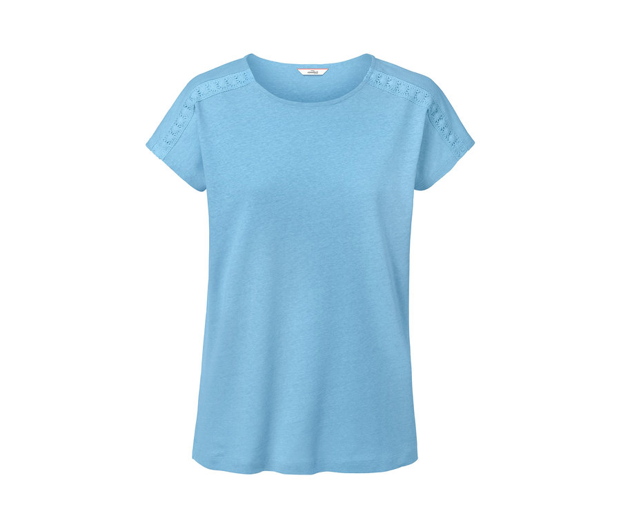 Helles blaues Shirt aus Leinenmix.