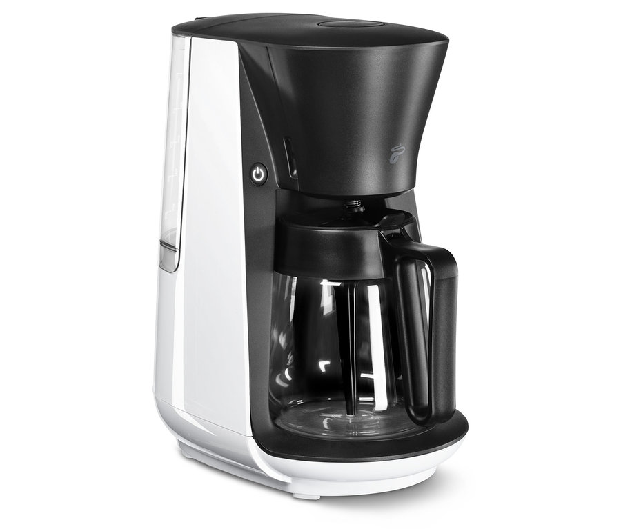 Weiße »Let's Brew« Filterkaffeemaschine.