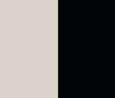 Das Bild ist zweigeteilt, die linke Seite ist hellbeige, die rechte Seite ist schwarz.