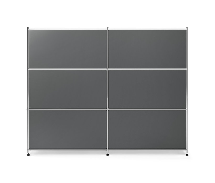 Graue Metallkommode »CN3« mit 4 Klappenfächern.