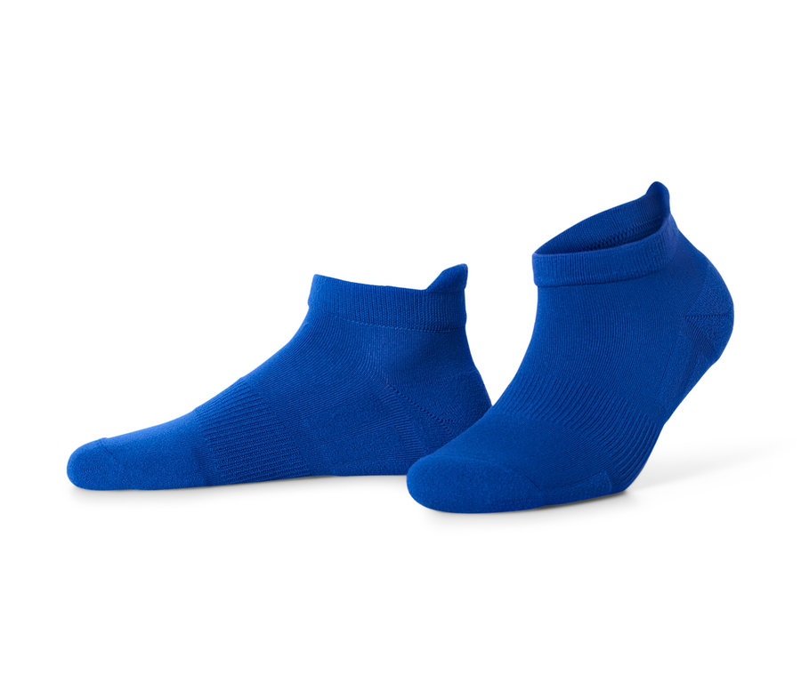 Zwei blaue Unisex-Profi-Laufsocken.