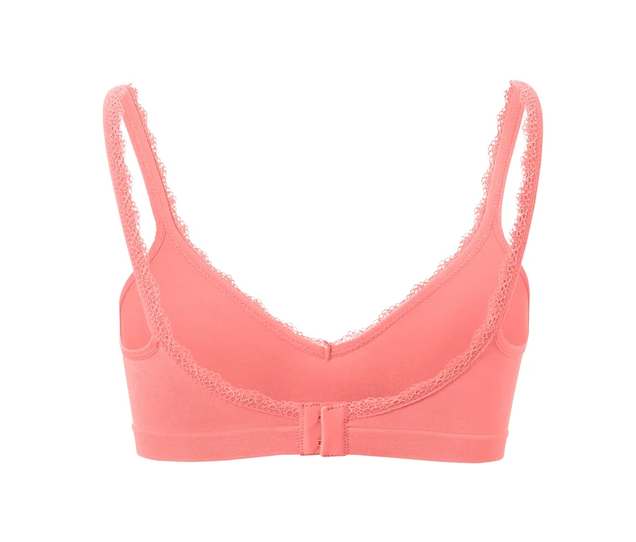 Detailansicht von hinten auf den Seamless-Soft-BH in Papaya.