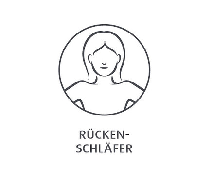 Illustration einer Frau, die auf dem Rücken liegt, mit einem TEMPUR® All-Around SmartCool™ Schlafkissen.