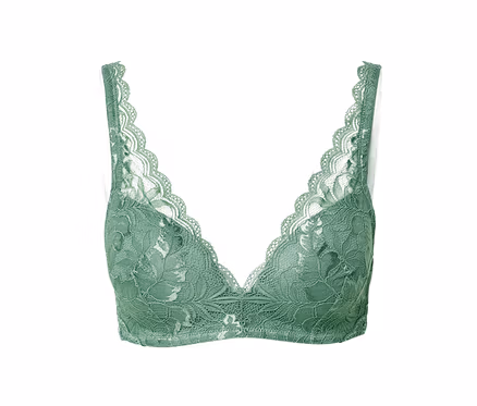 Grüner Softschalen-BH mit Spitze.