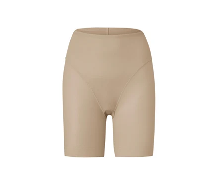 Eine hautfarbene Bodyforming-Shorts auf weißem Hintergrund.