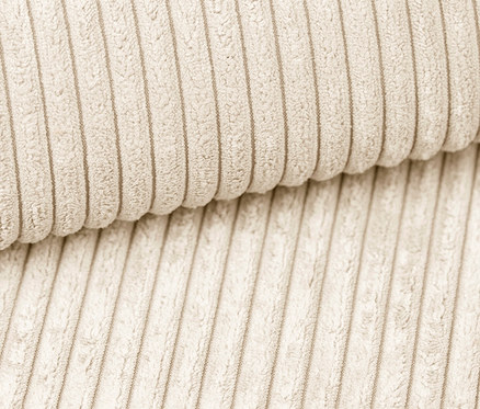 Detailaufnahme eines cremefarbenen DOMO 2-Sitzer-Sofas »FuAR«, drehbar.