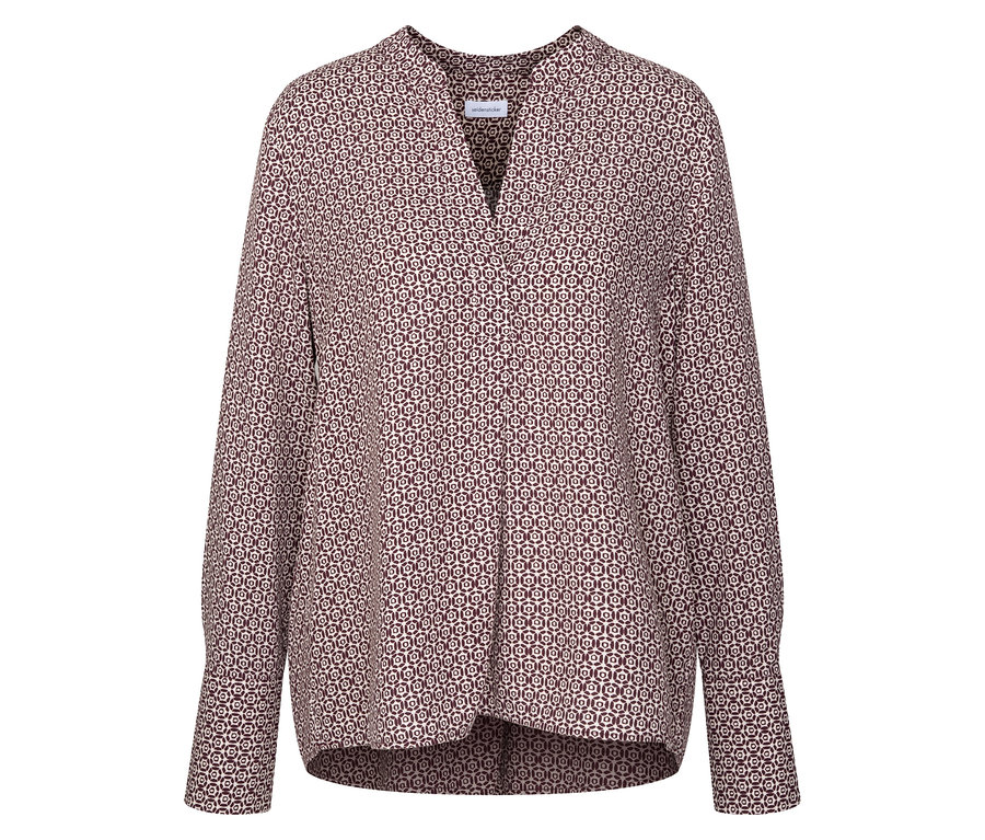 Seidensticker Tunika aus Viskose mit ecru-burgundy Alloverprint.