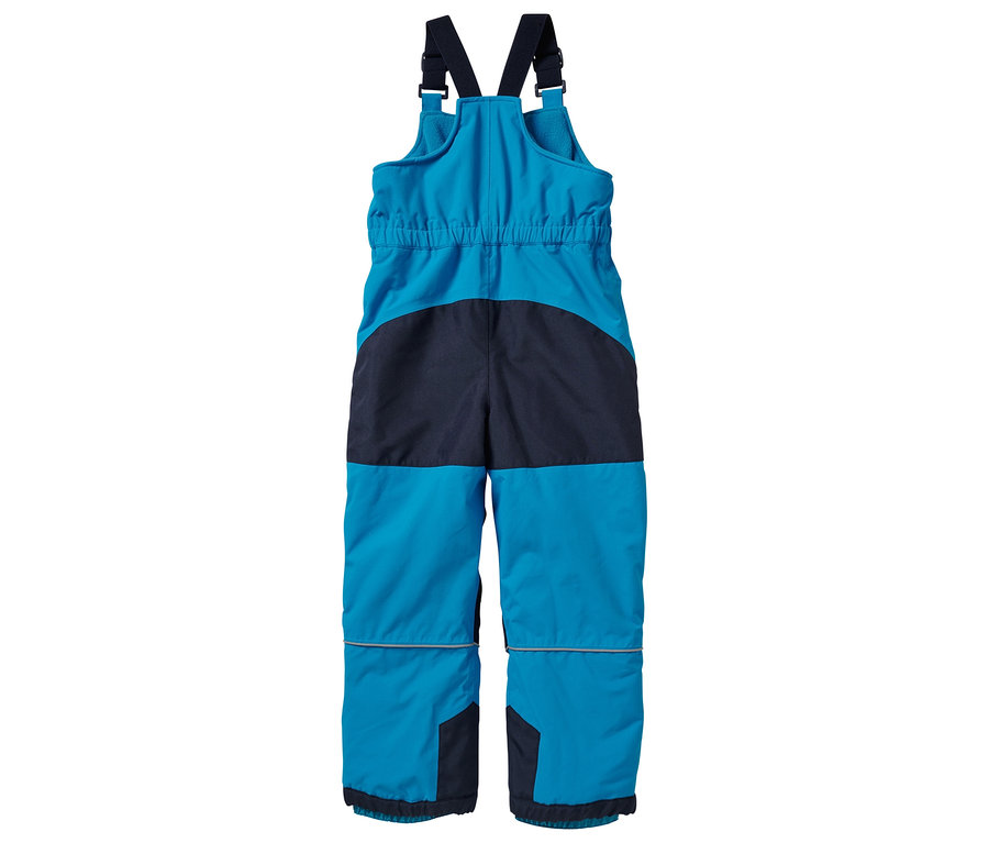 Die azurblaue JAKO-O Schneelatzhose liegt auf einem weißen Hintergrund.