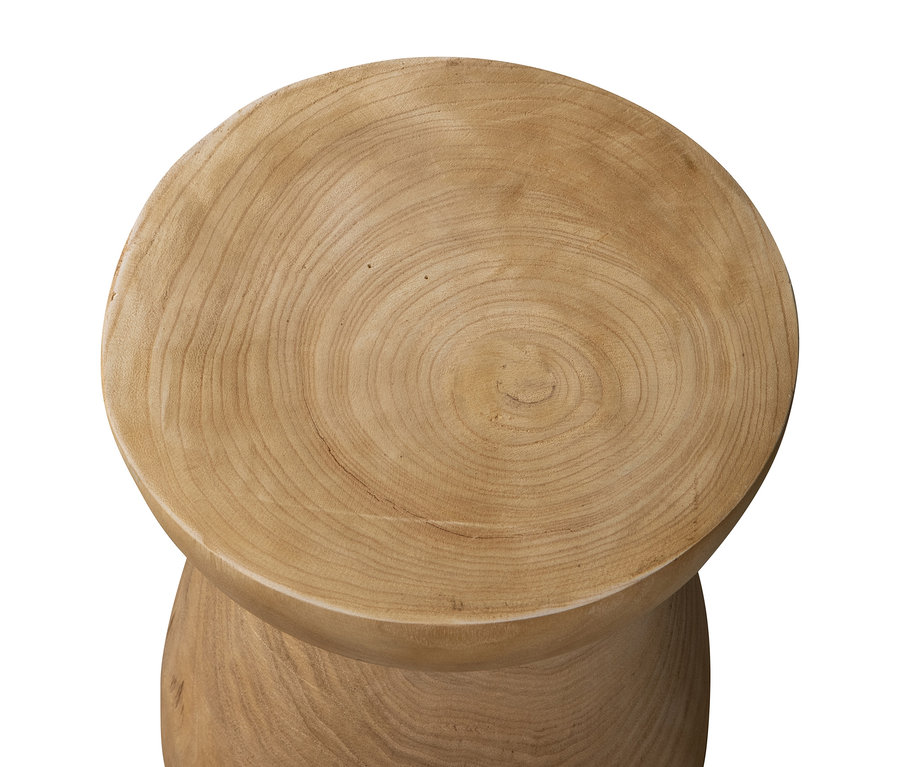 Detailaufnahme des Woood Hockers »Bink«, Holz naturfarben, von oben.