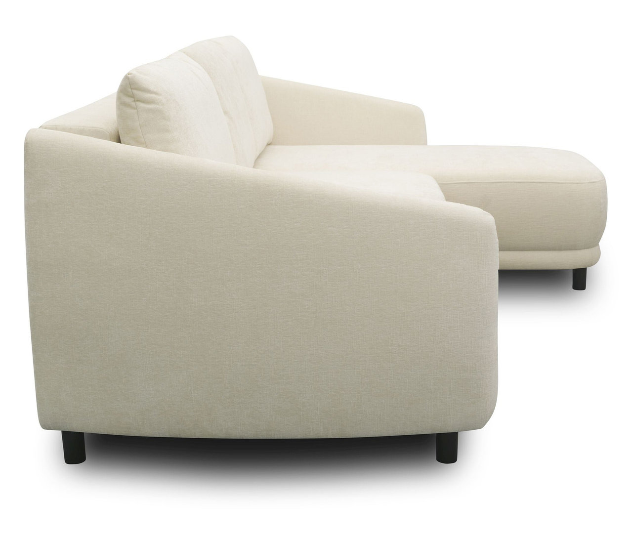 DOMO Ecksofa Longchair, rechtsbündig, creme.