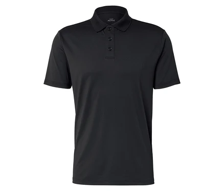Schwarzes Poloshirt mit drei Knöpfen