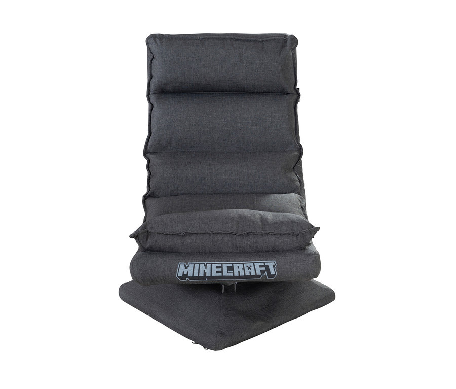 Grauer roba Minecraft Loungesessel, zusammengeklappt.