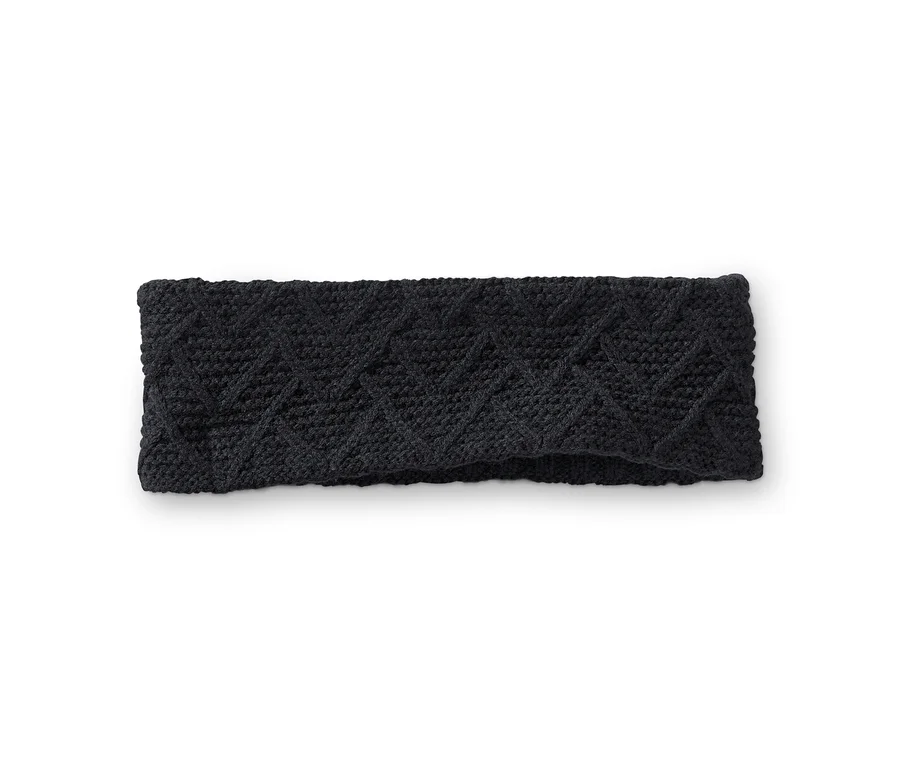Detailaufnahme eines schwarzen Stirnband.