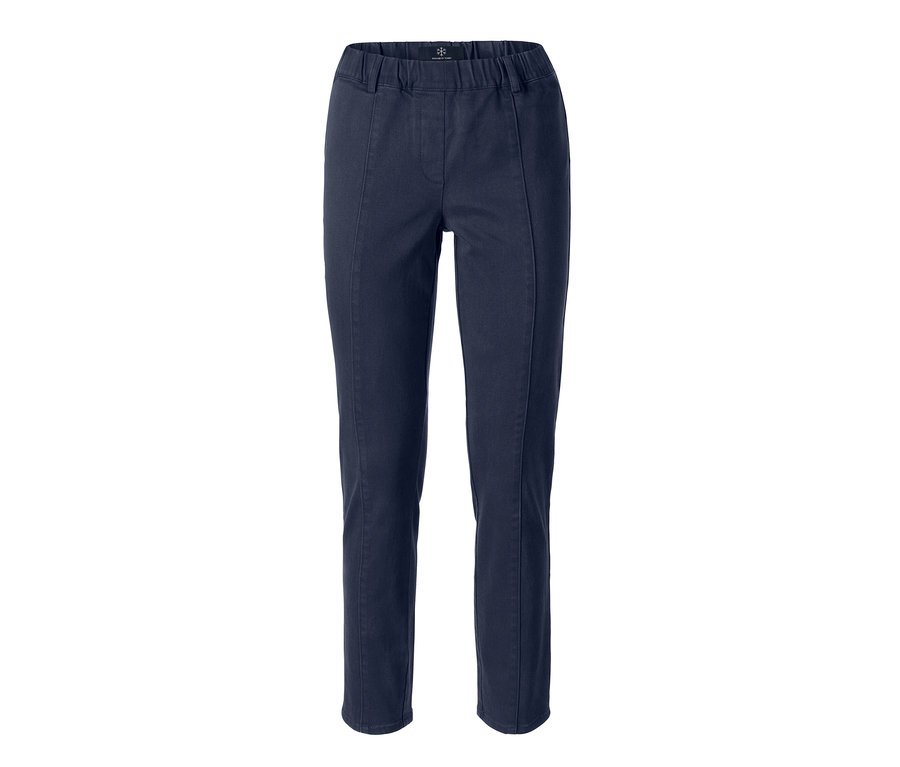 Dunkelblaue Twillhose mit Komfortbund.
