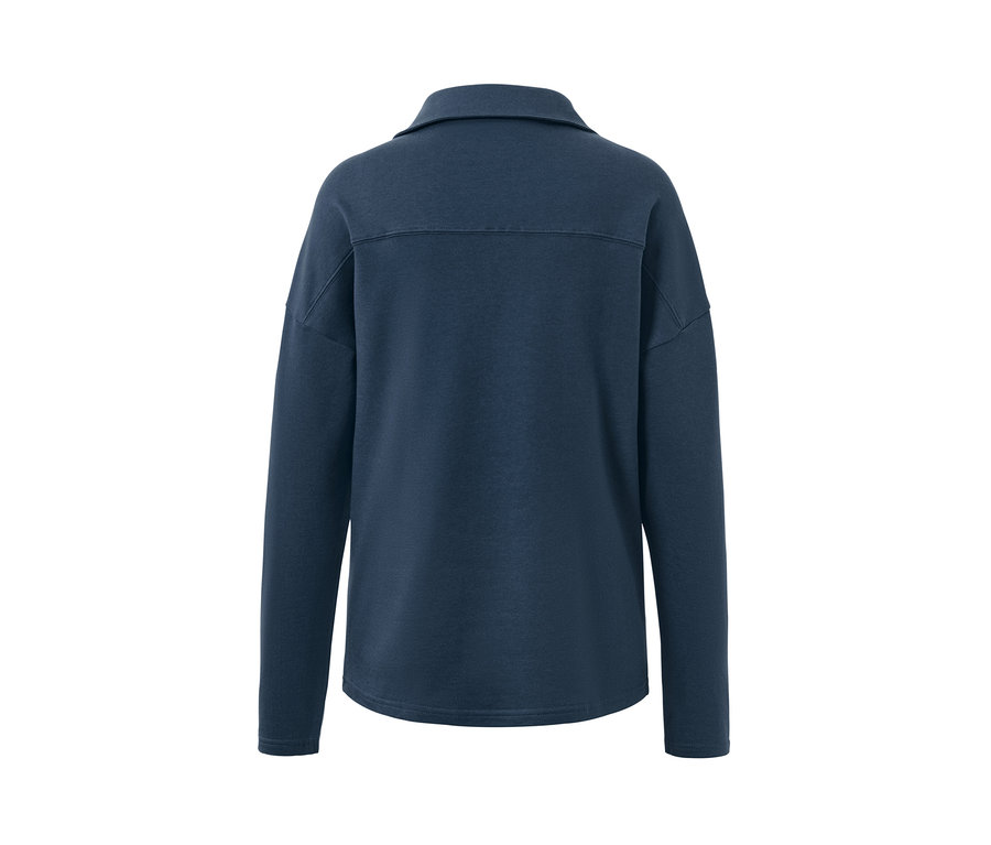 Rückansicht eines navyfarbenen Lounge-Sweatshirts.