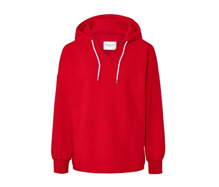 Roter Hoodie.