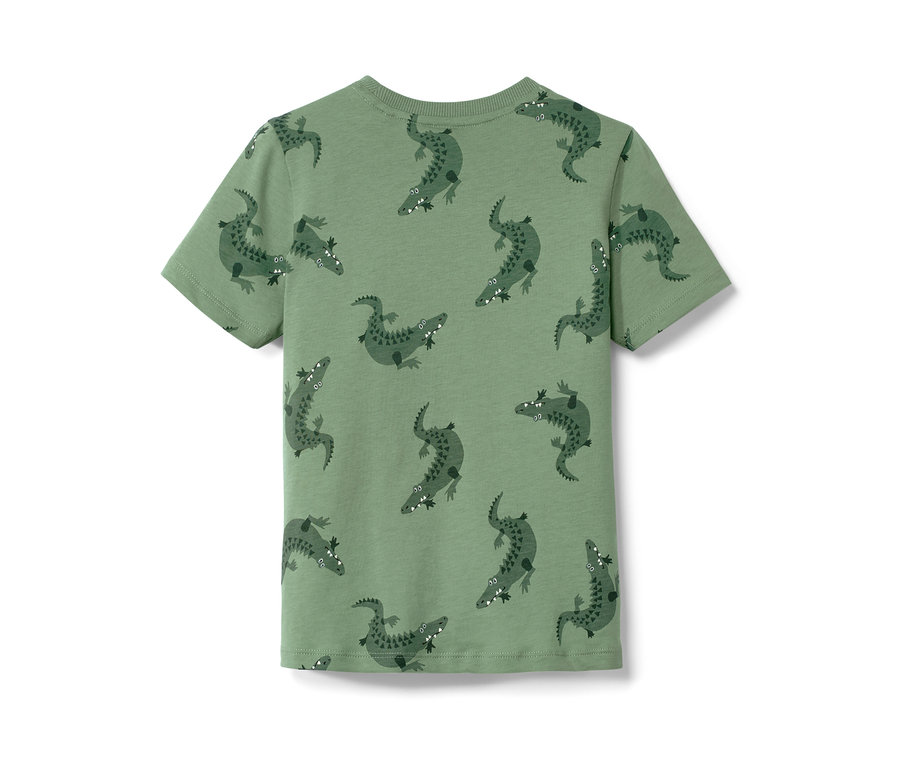 Grünes Kinder-T-Shirt mit Krokodil-Print.