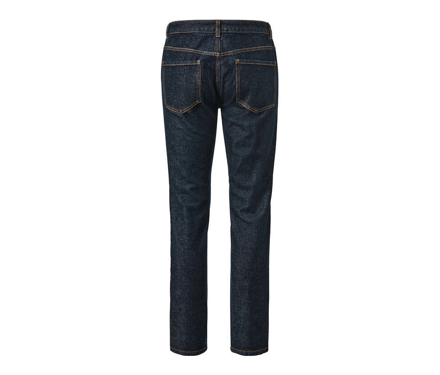 Dunkelblaue Jeans von hinten.