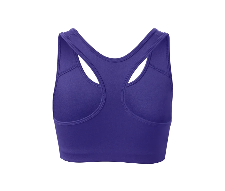 Detailansicht eines lila Sport-Bustiers aus einem 2er-Set.