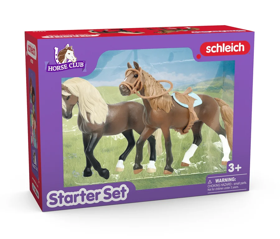 Verpackung des Schleich Startersets »Horse Club« mit zwei Pferdefiguren.