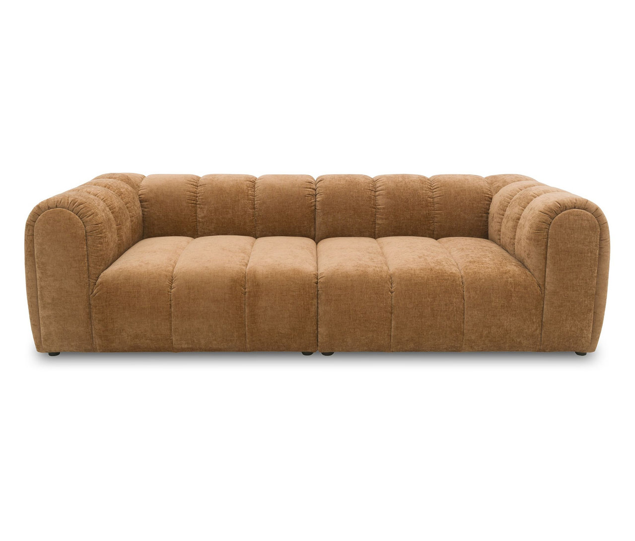 Breites, hellbraunes DOMO Bigsofa Sitzraster.