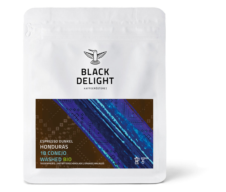 Black Delight - Honduras 18 Conejo Dunkel Bio Espresso - 250 g Ganze Bohne