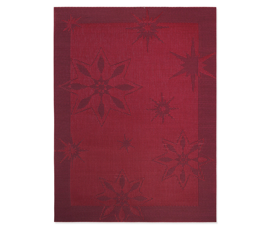 Ein rotes Tischset mit Sternmotiv.