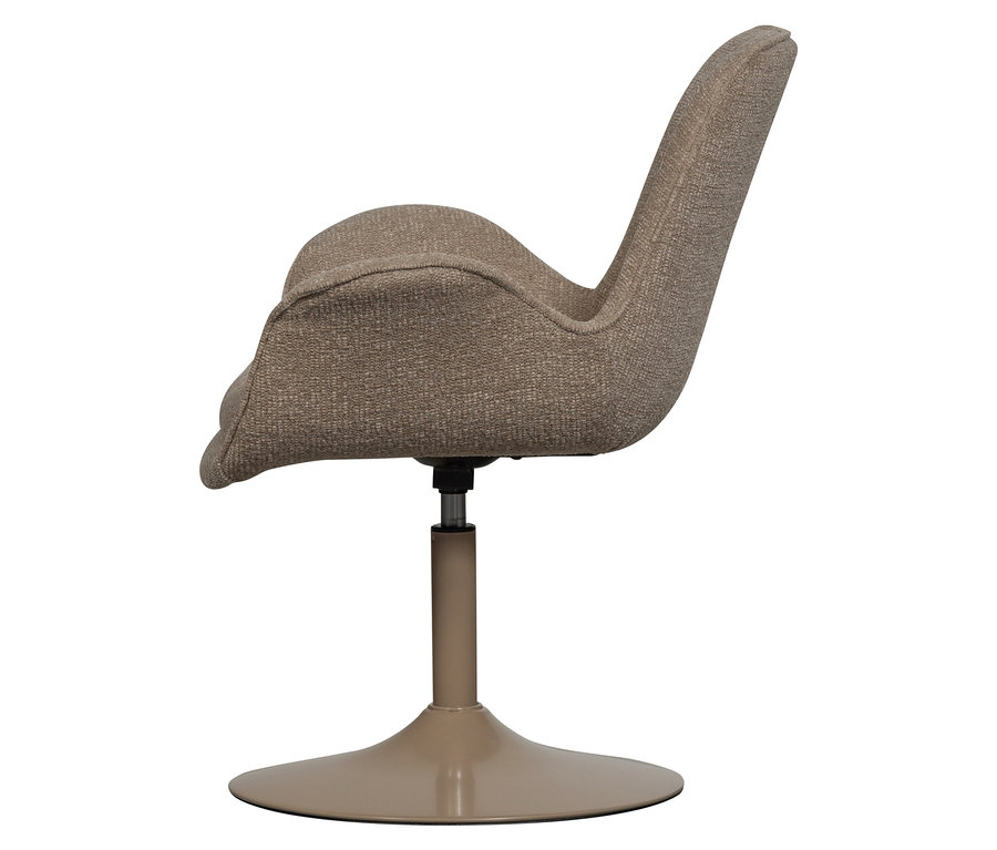 Der beige Woood »Marten« höhenverstellbare Esszimmerstuhl ist von der Seite zu sehen.