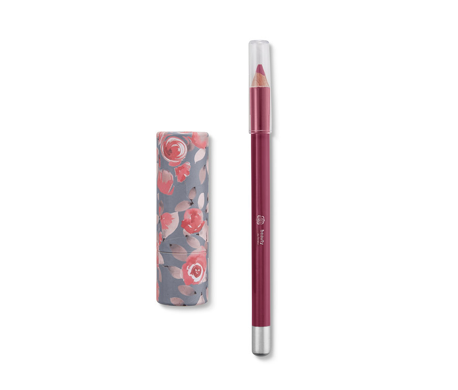 Ein Lippenstift in einer dekorativen Hülle und ein Lipliner.