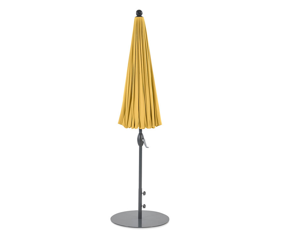Geschlossener gelber Leco Aluminium-Sonnenschirm »Shanghai«, Ø ca. 270 cm.
