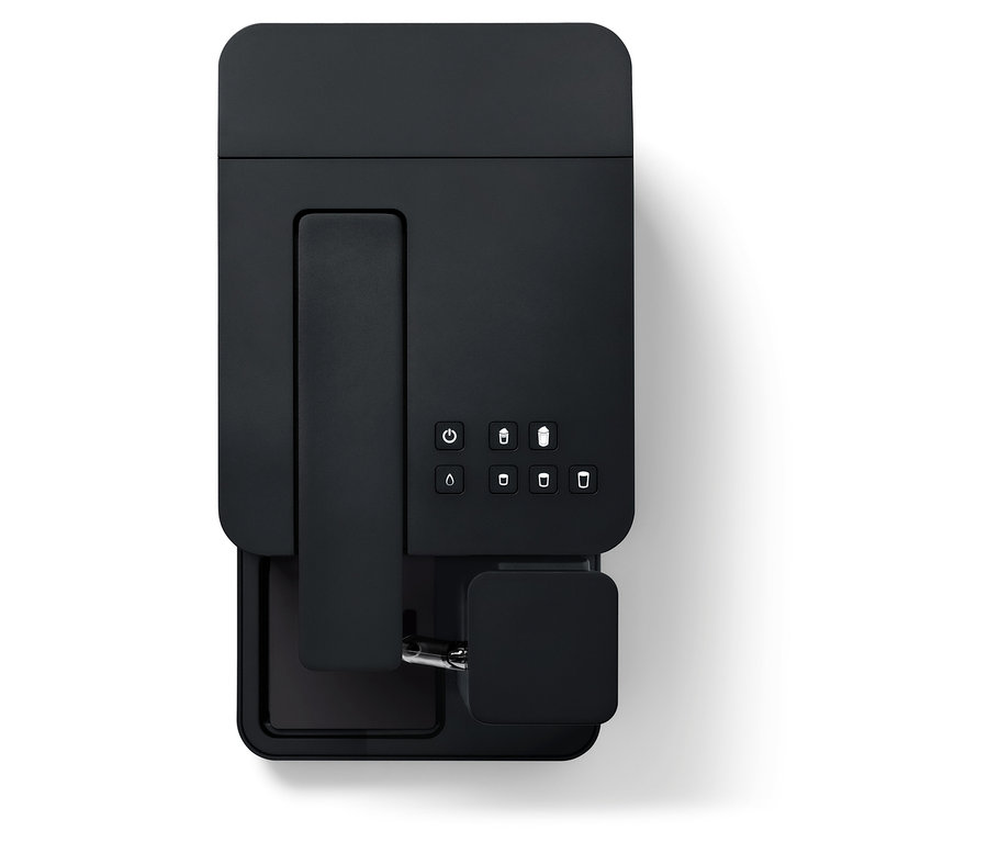 Schwarze Qbo MILK MASTER Velvet Black Kaffeemaschine.