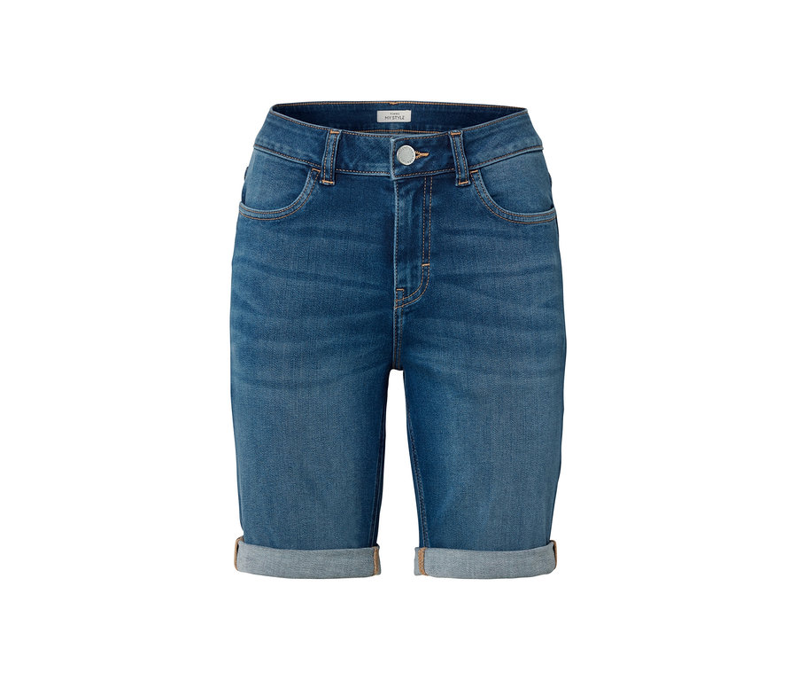 Bermuda-Jeans ‒ Fit »Lea«, mid blue denim.