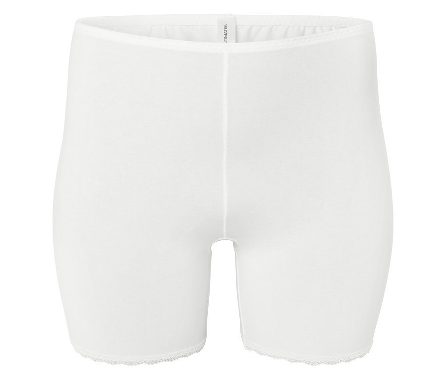 Weiße Damen-Shorts.