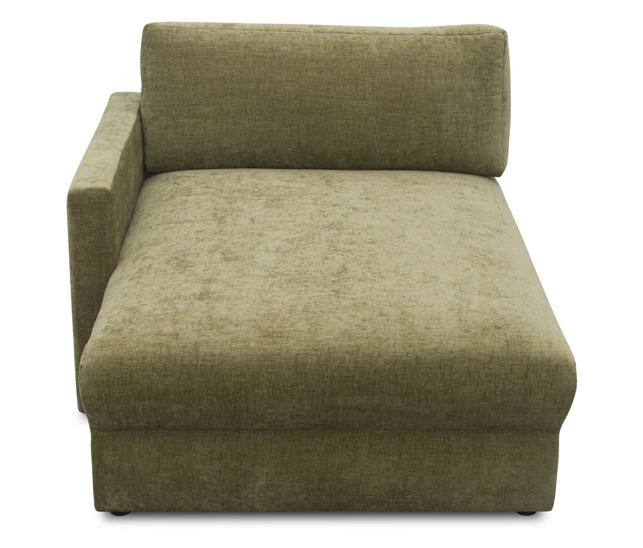 DOMO Longchair, linksbündig, olivfarben.