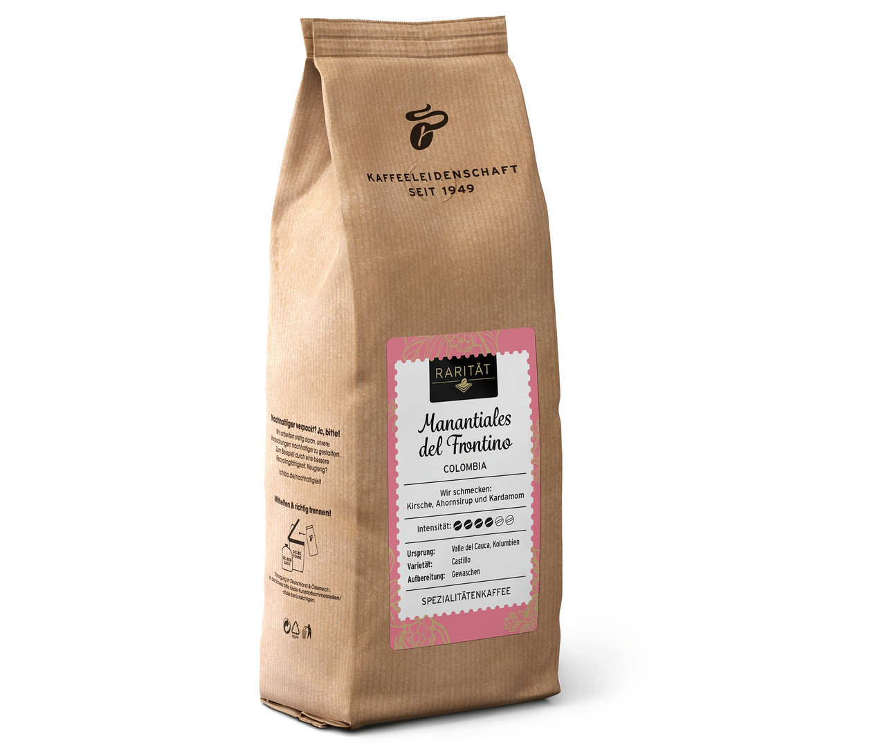 Eine Packung Manantiales del Frontino Colombia Kaffee.