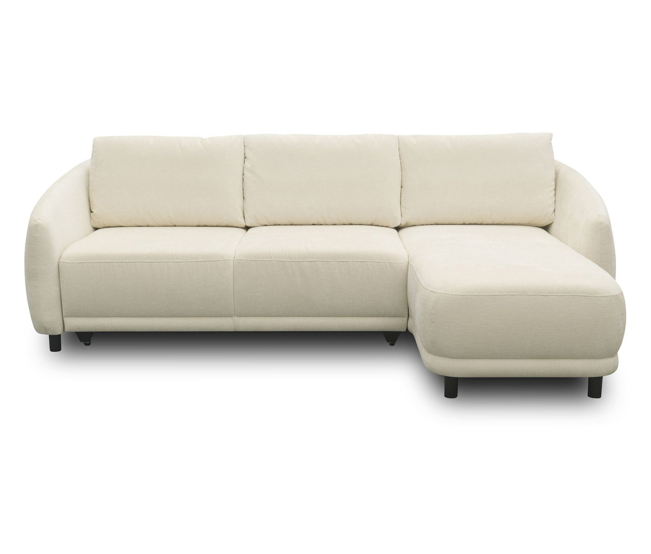 DOMO Ecksofa Longchair, rechtsbündig, creme.