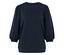 Ein marineblaues Sweatshirt mit Dreiviertel-Puffärmeln.