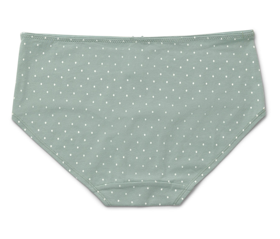 Hellgrüner Damen-Slip mit weißen Punkten.