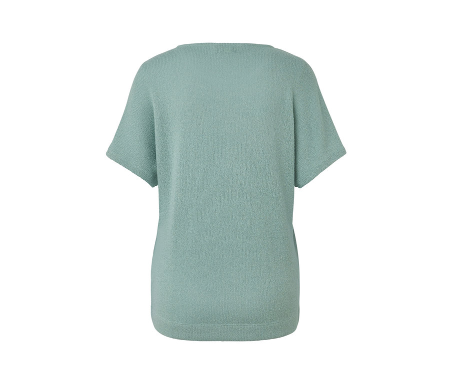 Rückansicht eines strukturierten Shirts in Salbei.