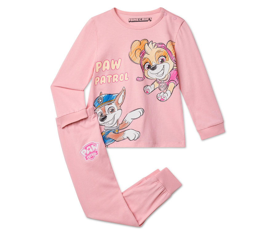Rosa Kinder-Pyjama »Paw Patrol« mit Skye- und Chase-Motiven.