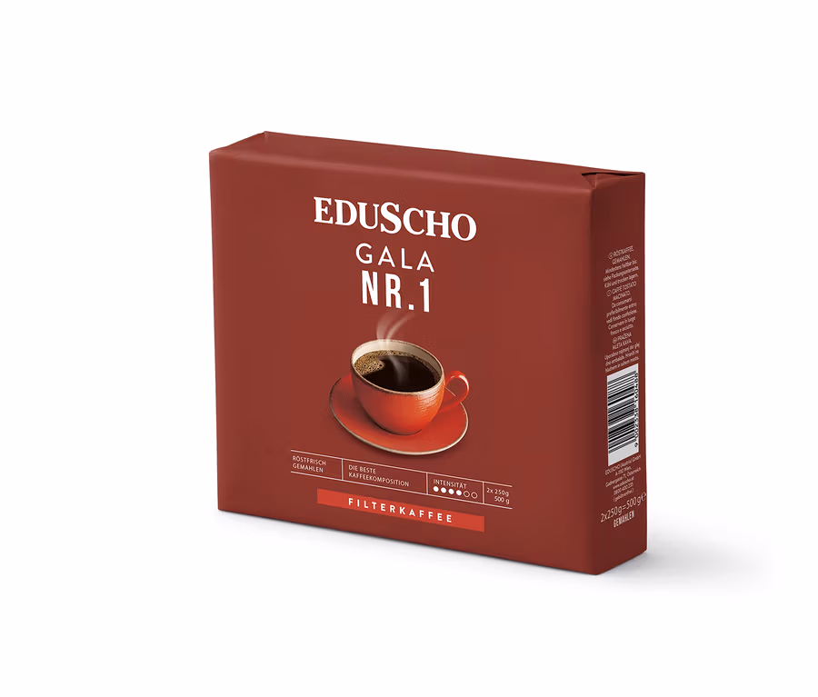 Packung Eduscho Gala Nr. 1 gemahlener Kaffee.