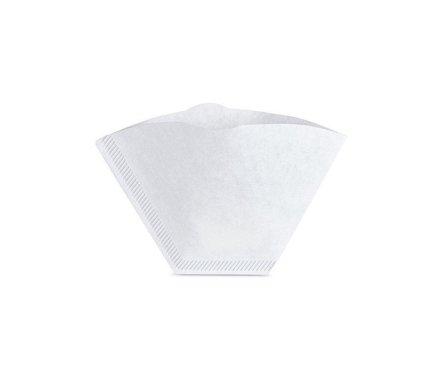 Ein einzelner, weißer Kaffeefilter Gr. 101.