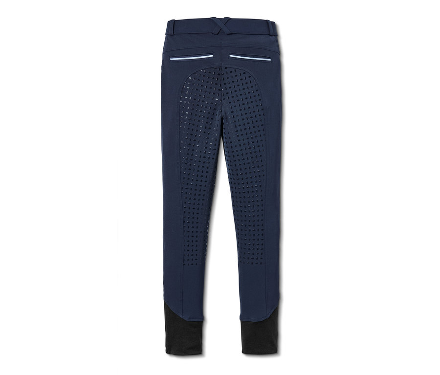 Dunkelblaue Vollbesatz-Reithose.