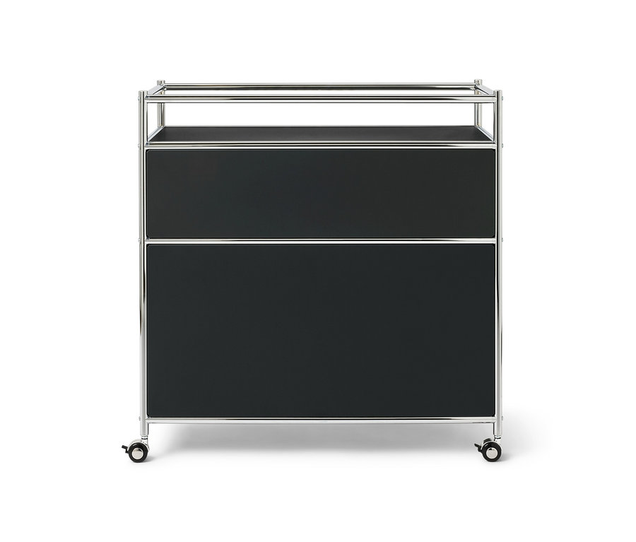 Kommode Metall »CN3« mit 1 Schublade, 1 Klappenfach und Umrandung.