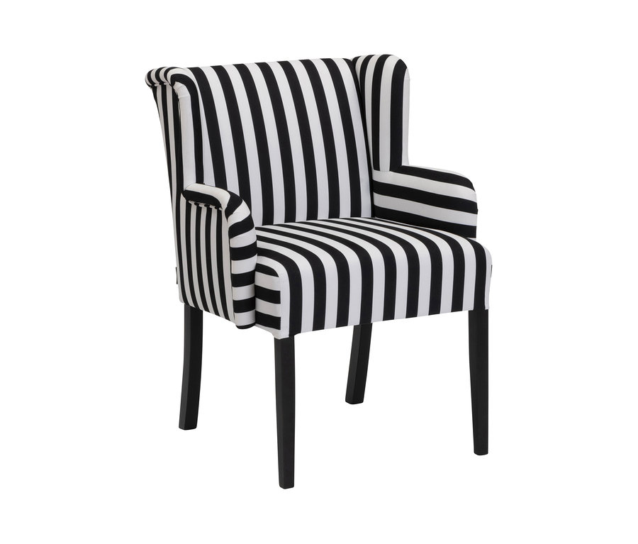 Polsterstuhl mit Armlehne »Hendrick«, schwarz/weiß gestreift.