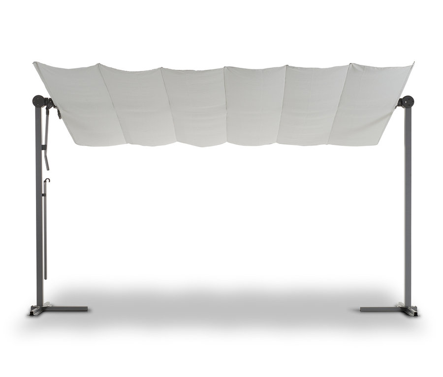 Helles, graues Leco Sonnendach, 400 x 250 cm.