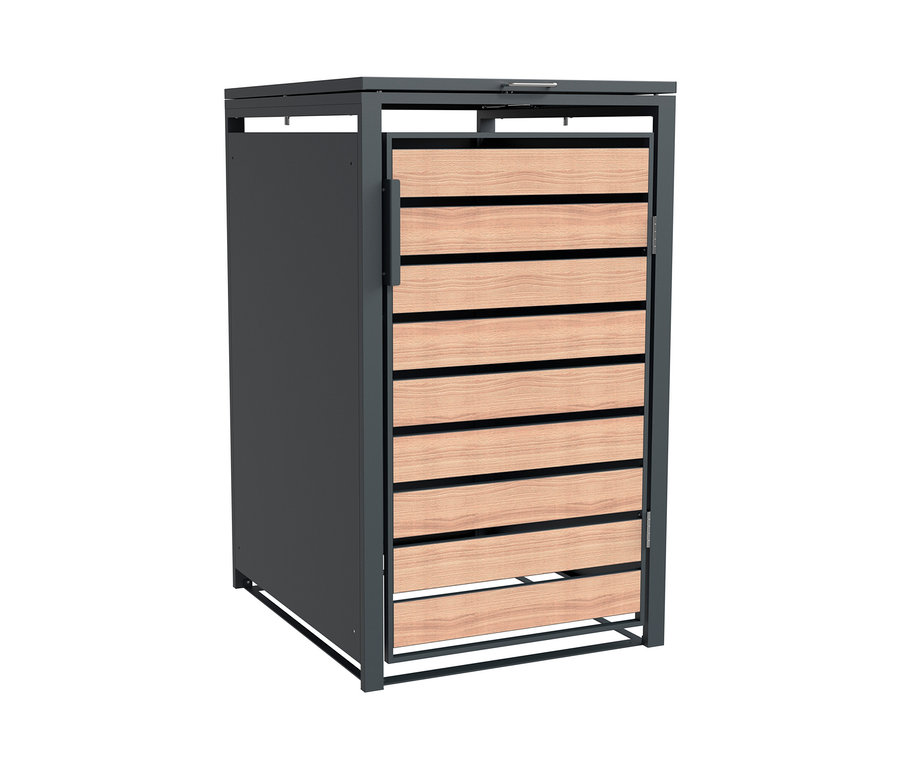 Mülltonnenbox, 1er mit Lamellen.