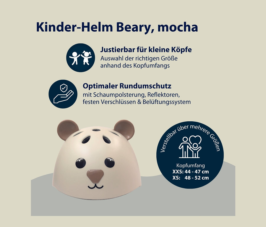 HUDORA Kinderhelm, Beary, 48–52 cm.