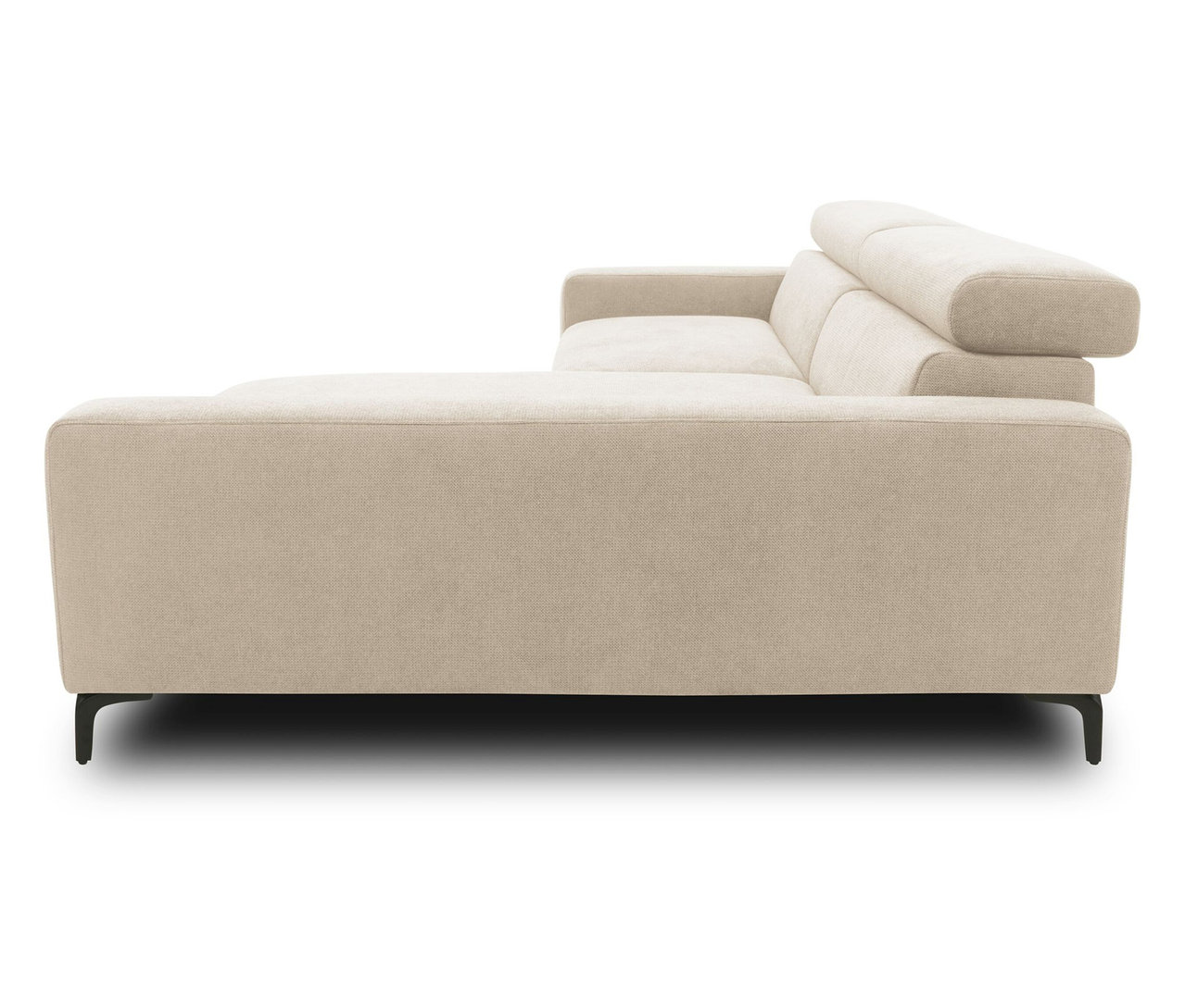 DOMO collection Sofa, creme rechts in Seitenansicht.